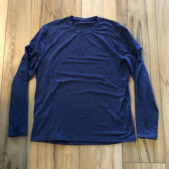 Lululemon Surge Warm Long Sleeve in Heathered Cerulean Blue / Black XL - Picture 4 of 9